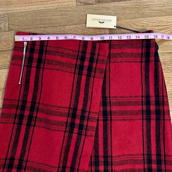 British Khaki Red Plaid Skirt Sz 6 NWT - Picture 5 of 6